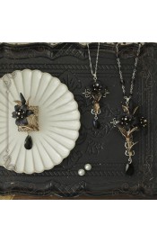 Hoshibako Works Dark Night Lily Crystal Brooch and Necklaces(Pre-Made/Full Payment Without Shipping)